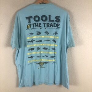 Columbia PFG Shirt Men X Large Blue Back Graphic Pullover T Performance Fishing